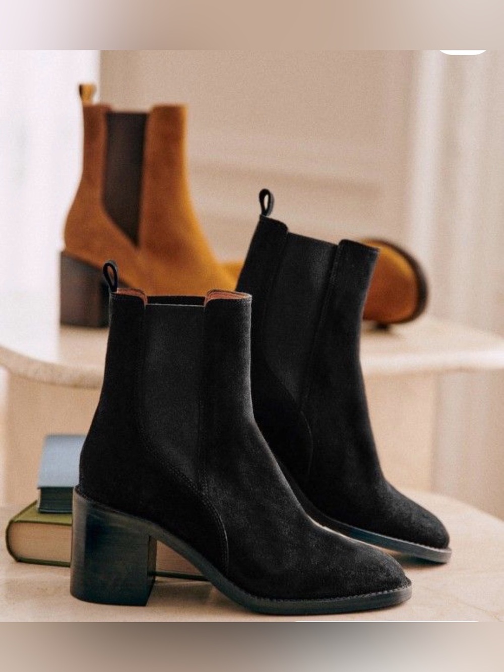 Sezane Pippa bootie Black Suede size 36